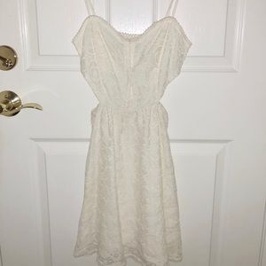 White Cut-Out Lace Dress
